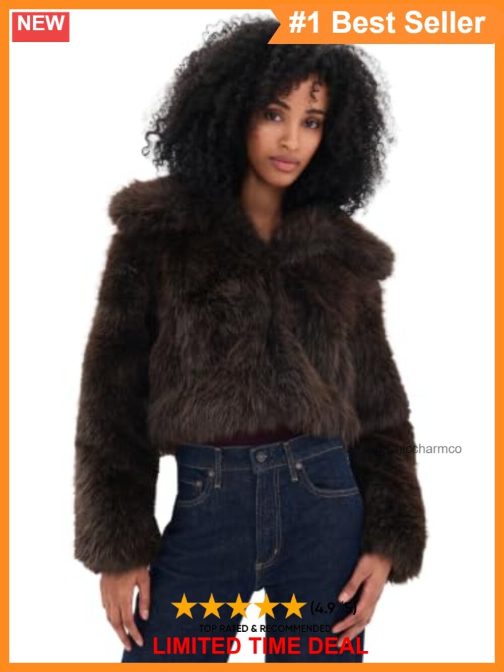 Faux Fur Jacket Collared Long Sleeve Insulated Winter Coat